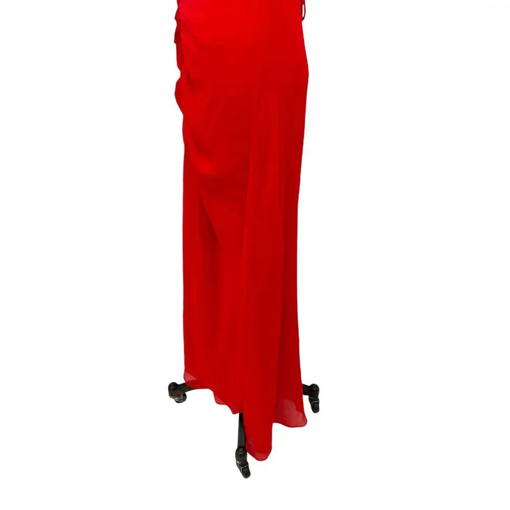 Free People Simone Maxi Dress in Red Ruched Backless Size 2‎ - Picture 10 of 15